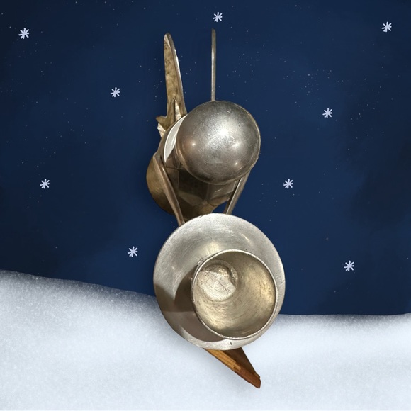 Vintage Hand Made Weighty Pewter Angel Candlestick Holder by PURA Indonesia, - Picture 6 of 8